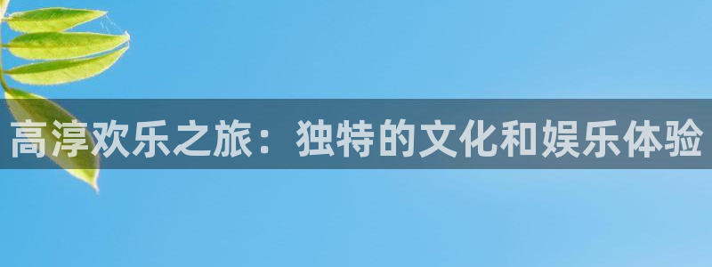 泰达娱乐网站平台登录：高淳欢乐之旅：独特的文化和娱乐体验