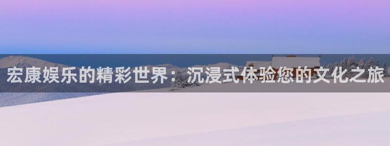 泰达娱乐4平台：宏康娱乐的精彩世界：沉浸式体验您的文化之旅